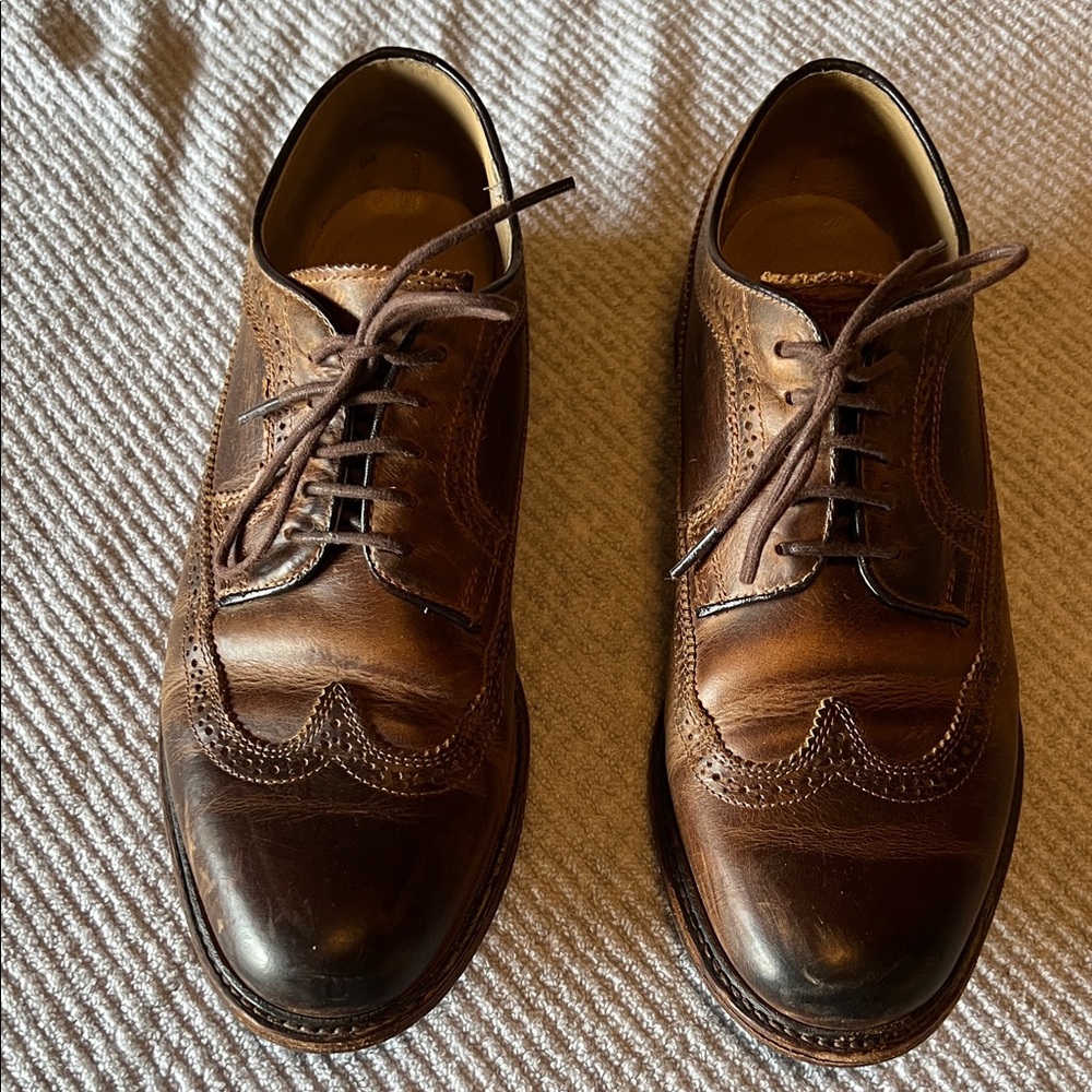 FRYE AND CO. Two-Tone Brown Mens Wingtips 10.5